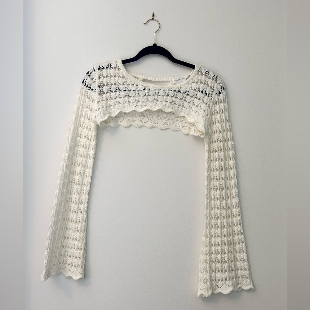 Altar'd State White Crochet Crop Top